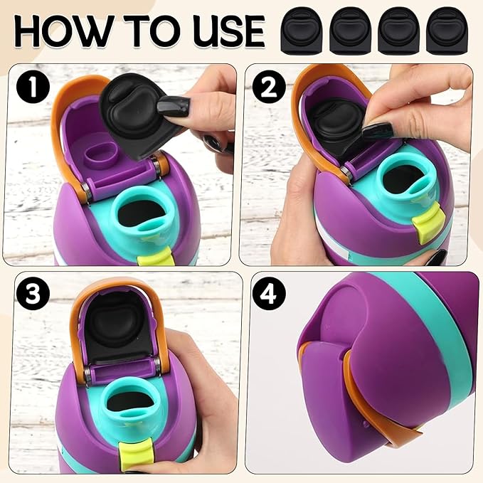4pcs Replacement Stopper Seal Compatible with Owala FreeSip 24oz 32oz,Water Bottle Lid Insert Cap Silicone Seal Parts for Owala 16/19/24/32/40oz Spout Gasket Mouth piece Accessories F6 Frokolla