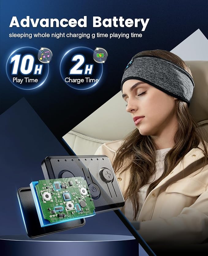 Perytong Headphones Headband for Sleep, Sleep Headphones Soft Sleep Earbuds Bluetooth Headband Over On Ear Headphones,Gifts for Women Man Mothers Fathers Day Birthday Christmas Valentine's Day - Bloomnest