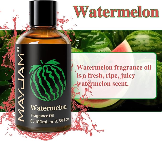 MAYJAM 100ML/3.38FL.OZ Watermelon Fragrance Oils with Glass Dropper, Essential Oils for Diffusers for Home, Long Lasting Scented Oils for Diffusers Soap Candle Making - Bloomnest