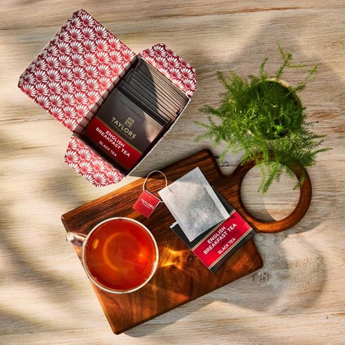 Taylors of Harrogate English Breakfast, Black Tea, Individually Wrapped Bags, 20 Count (Pack of 6), Rich, Bright & Malty, Caffeinated, Enjoy Hot or Iced, 120 Teabags - Bloomnest