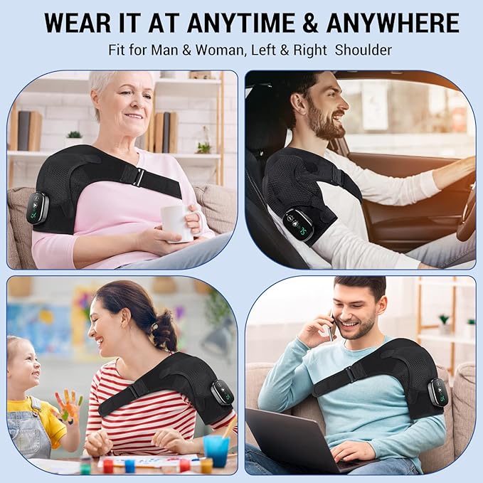 ERHIVORA Shoulder Heating Pad with Massage, FSA Eligible Items List, Heated Shoulder Wrap for Pain Cordless, HSA Approved Products Only - Bloomnest