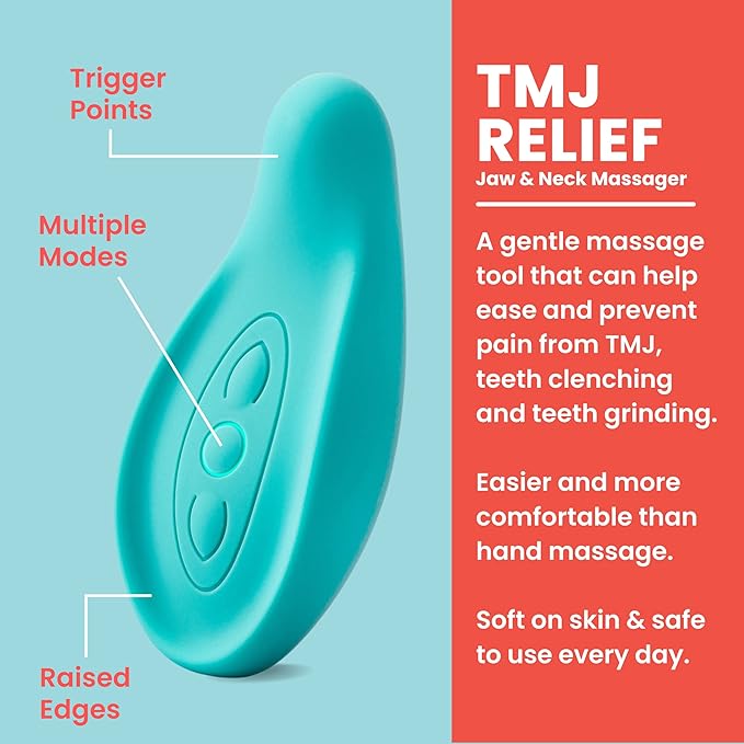 TMJ Relief - Calming Vibration for Pain Relief - Soothe Tension in Neck, Jaw, and Face - Best Ergonomic Massage Tools for Facial & Tooth Pain - Waterproof, Soft Silicone Design for Men & Women LaVie