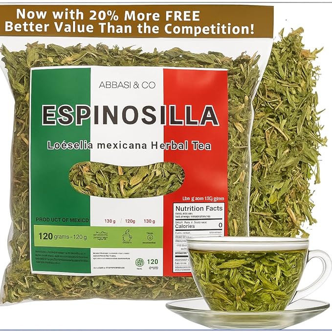 5oz Espinosilla Te Herbal Loeselia Mexicana Leaf Herbal Tea - Premium Hoja de Calidad | 100% All-Natural Loose Leaf| Non-GMO Mexican Herbal Tea Wildcrafted. 141g) - Bloomnest