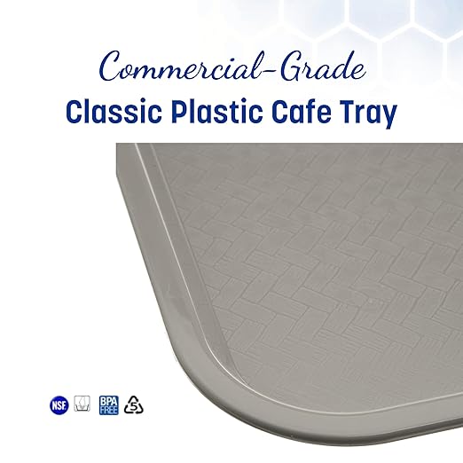 Carlisle FoodService Products CT121623 Café Standard Cafeteria / Fast Food Tray, 12" x 16", Gray - Bloomnest