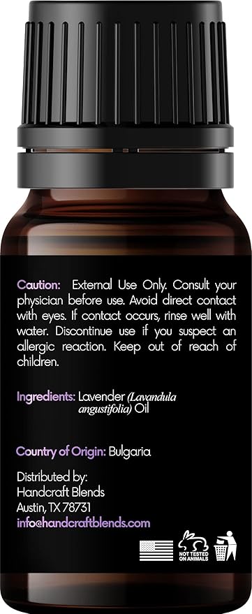 Handcraft Blends Lavender Essential Oil – 0.33 Fl Oz – 100% Pure and Natural – Premium Grade Essential Oil for Diffuser and Aromatherapy, Skin, Massage, Candle and Soap Making Fragrance - Bloomnest