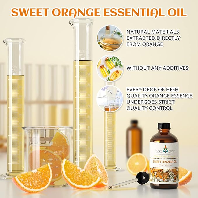 EVOKE OCCU Orange Essential Oil for Clean Diffuser Hair Spray, DIY Candle and Soap - 4 Fl Oz - Bloomnest