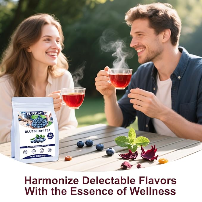 TEARELAE - Blueberry Tea, 40 Count - Premium Blueberry Tea Bags with Hibiscus, Mint & Raisins - Refreshing Taste - Non-GMO - Caffeine-Free - Bloomnest