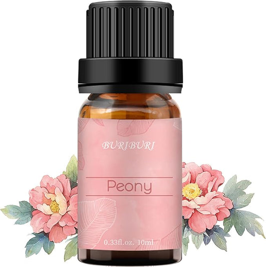 BURIBURI Peony Essential Oil Mother's Day Gifts Set for Women, 100% Pure, Undiluted, Natural Aromatherapy Peony Oils Essential 10ml for Diffuser, Soap Making Candle Making, Massage BURIBURI