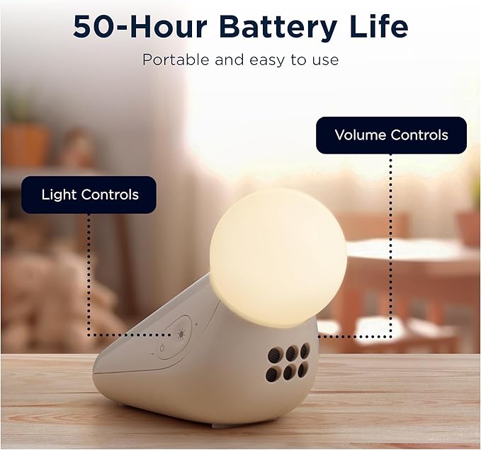 Motorola Nursery S1 | Portable Sleep Soother & Light Sound Machine for Babies & Kids | 50-Hour Battery Life | 10 Soothing Sounds, Lullabies & Multicolour Nightlight | Travel, Baby Shower/Registry Gift - Bloomnest