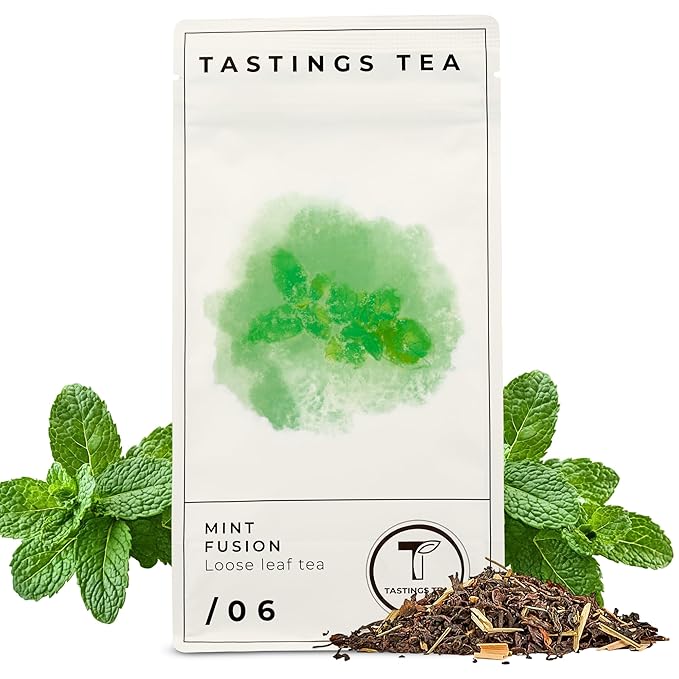 Tastings Tea Mint Fusion - 4.5 oz Loose Leaf | Energising Boost | Small-Batch Freshness - Bloomnest