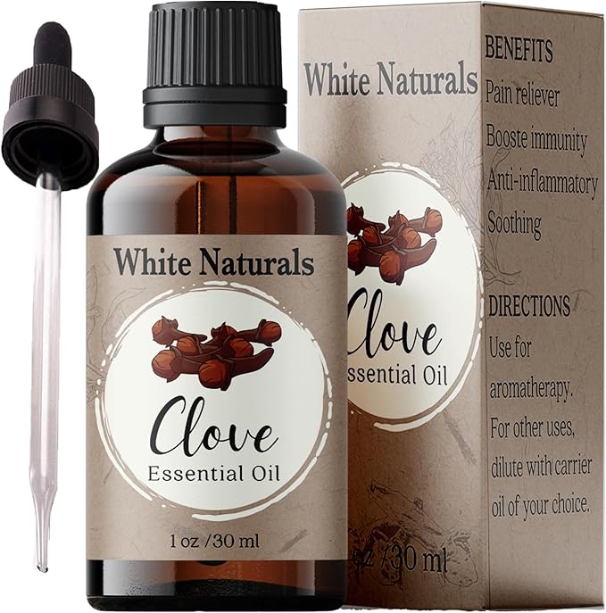 Organic Clove Essential Oil - 100% Pure & Natural, Therapeutic Grade, Undiluted, Premium Quality Aromatherapy Oil for Diffuser, Hair, Skin, Gums & Oral Discomfort and Teeth with Premium Glass Dropper - Bloomnest