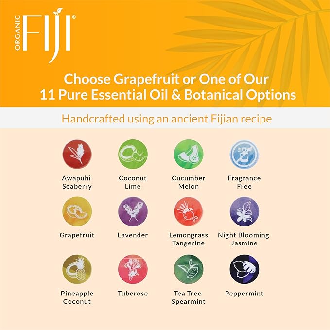 Coco Fiji Soap Bar for Face and Body Infused With Organic Coconut Oil, Grapefruit, Essential Oil, Natural Soap for Moisturizing & Pore Purifying Skin, 7 oz,Pack of 3 - Bloomnest