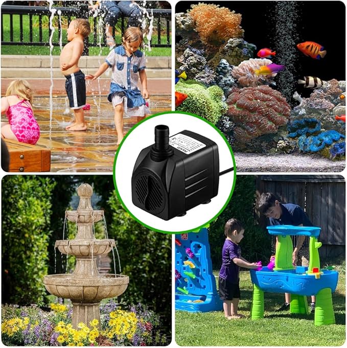 PULACO 400GPH Submersible Pump with 5 ft Tubing, (1500L/H 25W) durable fountain water pump for Pond Fountain, Aquariums Fish Tank, Statuary, Hydroponics - Bloomnest
