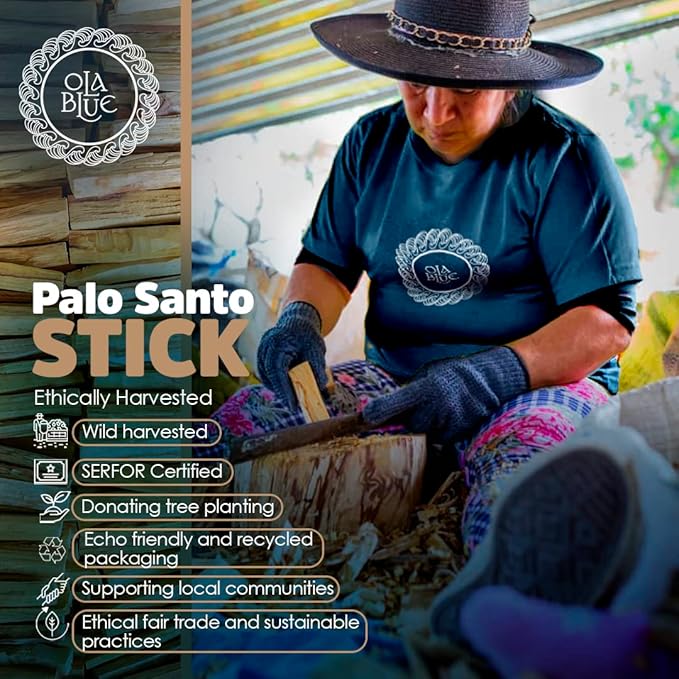 Palo Santo Smudging Sticks – 24 Pack (8 oz / 220 g) | Natural Palo Santo Incense Sticks from Peru | Resin-Rich Aromatic Sticks for Smudging & Meditation OLABLUE
