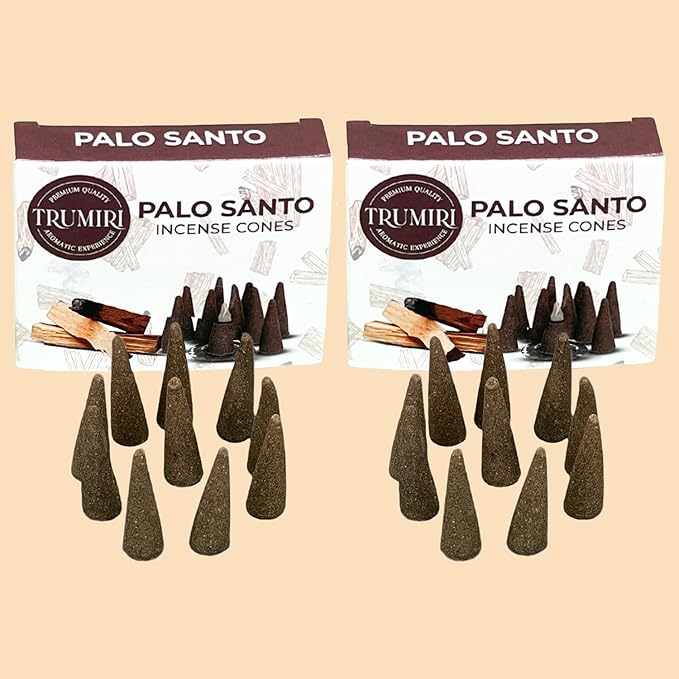 Palo Santo Incense Cones - Total 60 Cone Incense - Six Packs of 10 Insence Cones - Incense Cones Scented - Cone Incense Scents - Insense Cones - Inscent Cones TRUMIRI