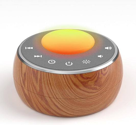 Peakeep White Noise Portable Sound Machine Sleeping Light for Adults Baby, Loud Clear Speaker, 25 Hours Continuous Audio 27 Noise Fan Nature No-looping Sounds, 30 Volume, Battery Operated - Bloomnest