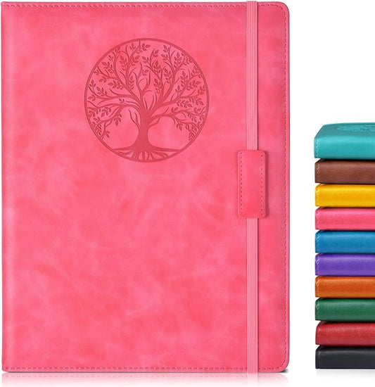 Lined Journal Notebook for Women Men,256 Pages A4 Large Hardcover Leather Journals for Writing,Travel,Business,Work,School,College Ruled Notebooks for Note Taking, Diary Notepad 8.6"×11" - Bloomnest