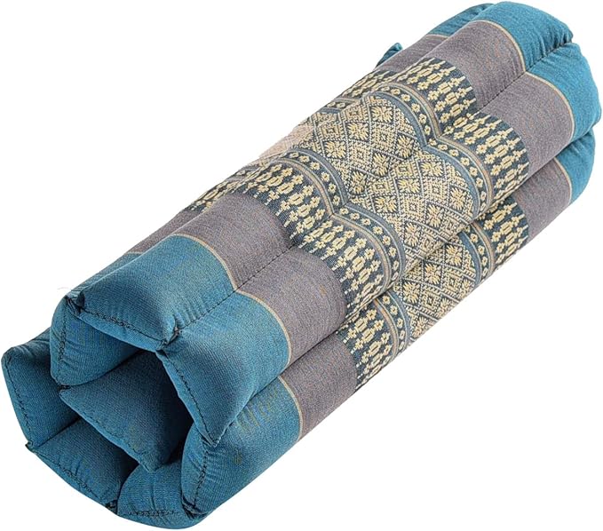 Zafuko Rollable Cushion - Organic Kapok Filling, use Rolled or Flat for Yoga and Meditation, Lightweight, Great car or seat Cushion - Bloomnest