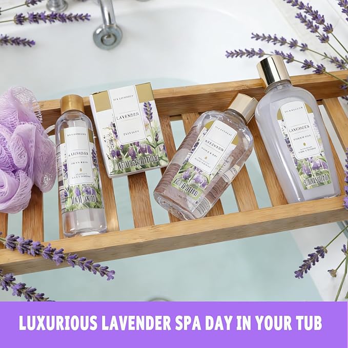 Spa Luxetique Bath Sets for Women Gifts - 10 Pcs Lavender Spa Kit, Self Care Kit for Her, Birthday, Mother's Day, Anniversary, Holiday, Valentine's Day Gifts for Her, Mother, Girlfriends, Wife - Bloomnest
