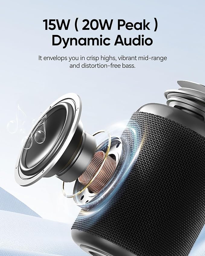 Portable Bluetooth Speaker with Lights, Stocking Stuffers, Powerful Crystal Clear Sound, IPX5 Waterproof, All Day Playtime, BT 5.3, TWS Paring, Small Wireless Speaker for Outdoor, White Elephant Gifts - Bloomnest