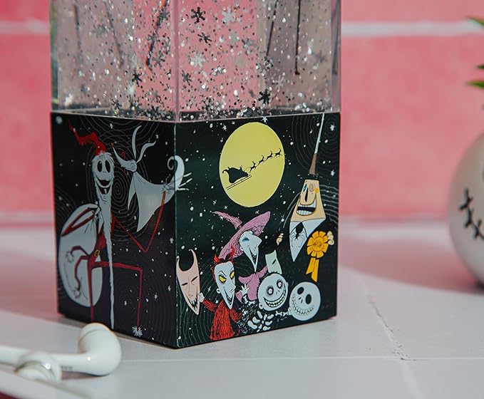 Nightmare Before Christmas Disney The Jack Skellington Glitter Motion Mood Light | Nightstand Table Lamp for Bedroom, Desk | 12 Inches Tall - Bloomnest