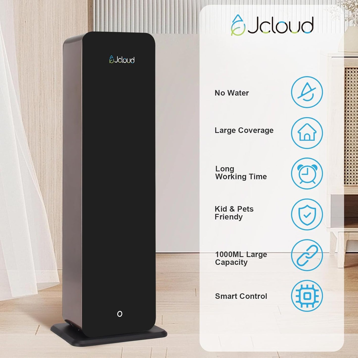 JCLOUD Upgrade Floor-Standing Scent Air Machine for Home, Hotel Scent Diffuser Luxury Commercial Version with Cold Air Tech 5000 Sq. Ft, 1L Waterless Aroma Diffuser for Large Room, Hotel, Office