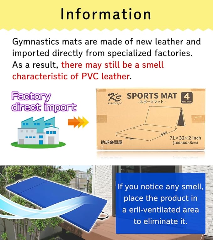 Gymnastics Mat Folding Stretch Mats 71"x31"x2" Exercise Muscle Training Children Play Horizontal Bar Mat Yoga Sports Soundproof Home Use - Bloomnest