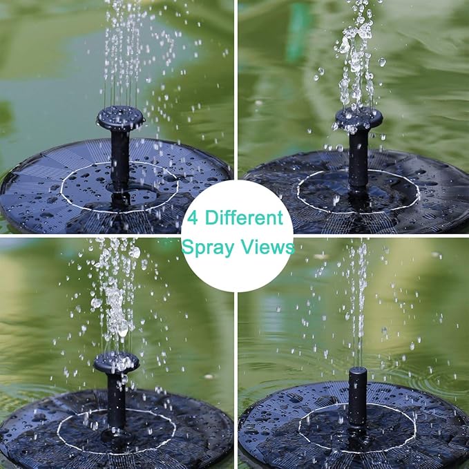 Solar Fountain Water Pump for Bird Bath, New Upgraded Mini Solar Powered Fountain Pump 1.5W Free Standing Solar Panel Kit Water Fountain for Garden, Pond, Pool, and Outdoor - Bloomnest