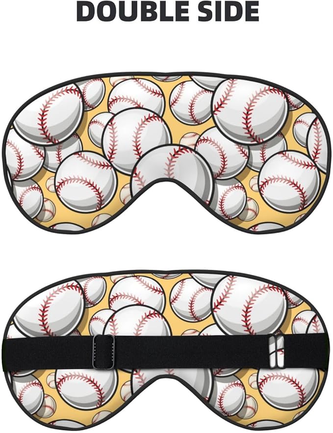 Sleep Eye Mask Baseball Softball Sleep Mask for Women Men Comfortable Eye Mask with Adjustable Strap Soft Eye Cover Blindfold for Travel Yoga Nap Shift Work - Bloomnest