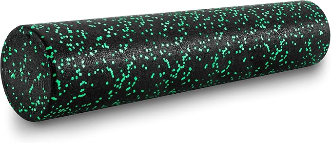 ProsourceFit High Density Foam Rollers 12 - inches Long, Firm Full Body Athletic Massage Tool for Back Stretching, Yoga, Pilates, Post Workout Muscle Recuperation, Black/Blue - Bloomnest