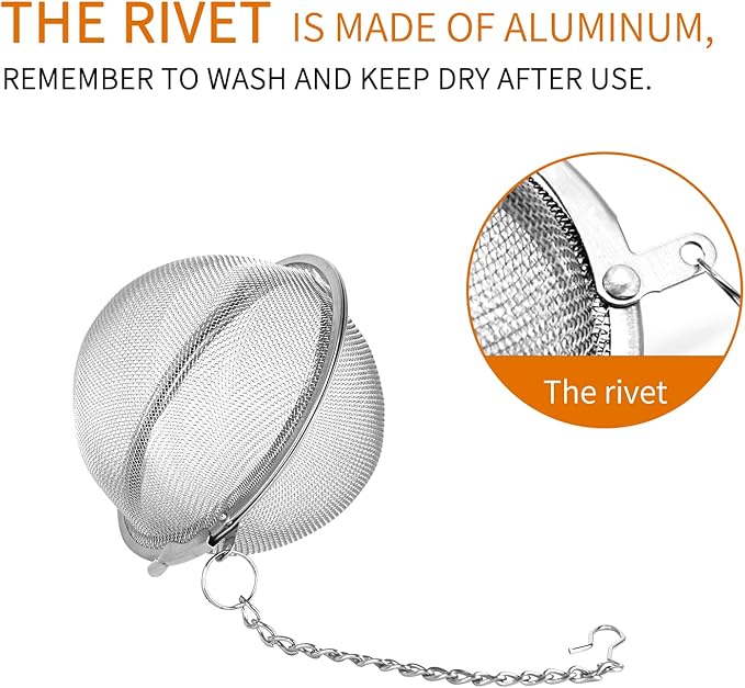 Fu Store 2pcs Stainless Steel Mesh Tea Ball 2.7 inches Tea Strainers Teas Infuser Strainer Filters for Teas - Bloomnest