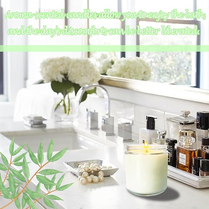 12 Pcs 8 Oz Bulk White Soy Candles,Eucalyptus Scented Candles Set,Bulk Aromatherapy Candle,Great Stress Relieving Scented Candle for Girls as a Gift for Birthdays, Weddings and More! - Bloomnest