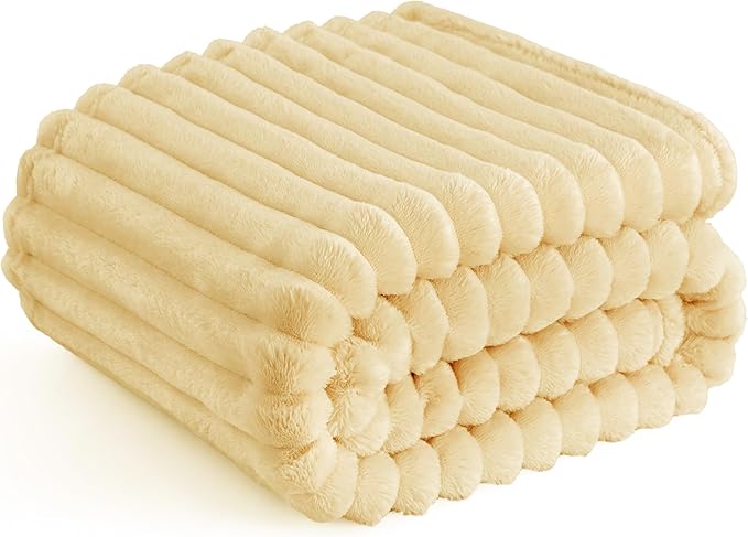 Bedsure GentleSoft Custard Yellow Fleece Twin Blanket for Couch - Super Soft Cozy Blankets for Women, Cute Small Blanket for Girls, 60x80 Inches - Bloomnest