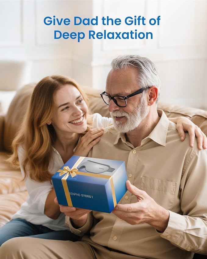 RENPHO Eyeris 1 Eye Massager with Heat, Christmas Birthday Gifts for Women Men Mom Dad Her Him, FSA Eligible HSA Eye Mask for Migraine, Smart Sleep Mask for Dry Eyes Relax, Reduce Strain - Bloomnest