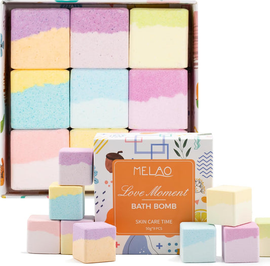 Bath Bombs Gift Set – 9 Fragrances with Essential Oils, Fizzy & Foamy Aromatherapy Bath Fizzies for Stress Relief & Relaxation, Spa Gifts for Women & Men, Perfect Christmas & Holiday Gift
