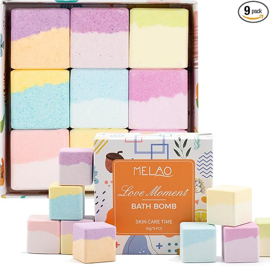 Bath Bombs Gift Set – 9 Fragrances with Essential Oils, Fizzy & Foamy Aromatherapy Bath Fizzies for Stress Relief & Relaxation, Spa Gifts for Women & Men, Perfect Christmas & Holiday Gift - Bloomnest