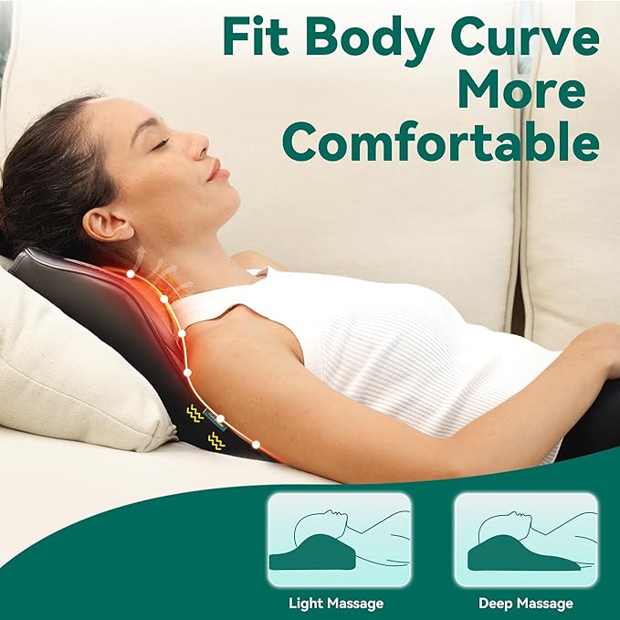 Snailax Back Massager for Back Pain Deep Tissue, Shiatsu Neck Back Massager with Heat, 3D Kneading Chair Massage Pillow, Neck Shoulder Massage, Gifts for Mom, Dad, Women - Bloomnest