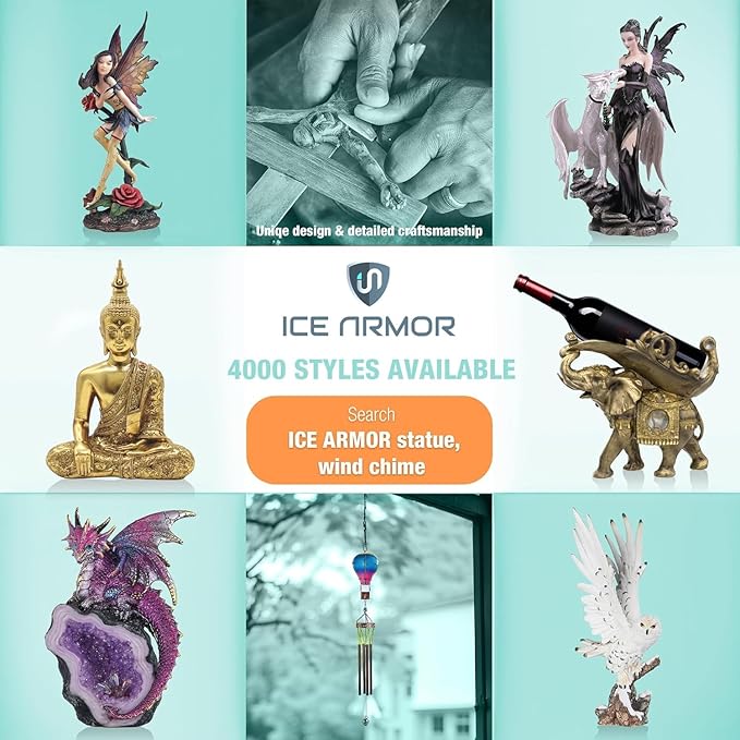 ICE ARMOR 10" W Black Dragon Incense Burner Sticks Holder Statue Sculpture Ornament Decoration Home/Room Decor Ideas for Housewarming, Holidays and Birthdays Great Collectible Addition - Bloomnest