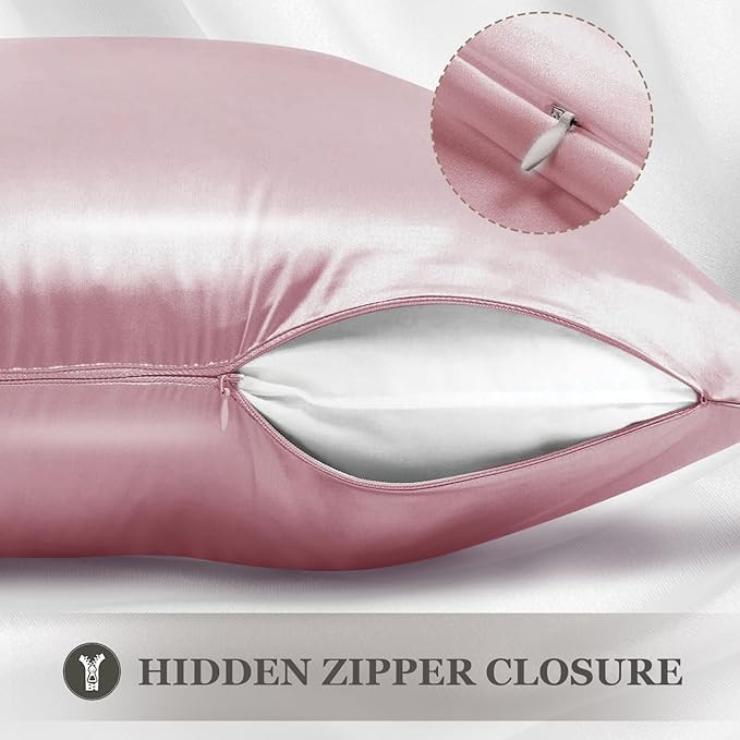 Adubor 100% Silk Pillowcase - Mulberry Silk Pillow Cases, 23 Momme 6A Grade Fibers, Silk Pillow Case for Hair and Skin Health, with Hidden Zipper (King 20''×36'', Medium Pink, 1PC) - Bloomnest