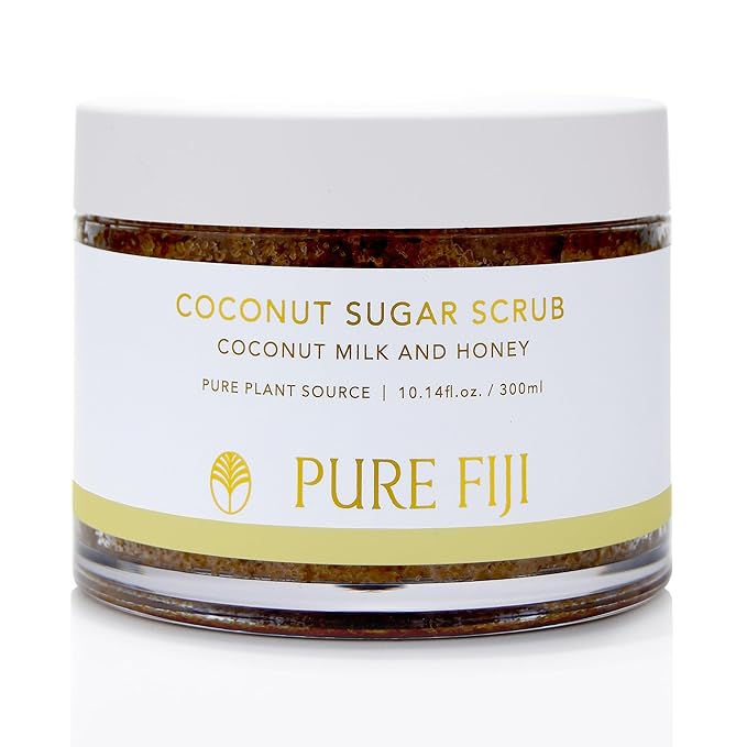 Pure Fiji Coconut Sugar Body Scrub, Coconut Milk & Honey (10.14 Oz /300ml) - Bloomnest