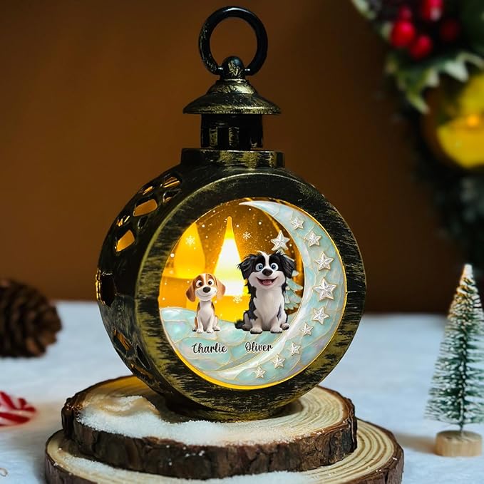 WRAPPINESS Personalized Dog Christmas Lantern for Dog Lovers, Memorial Lantern Loss of Dog, Deepest Sympathy Gift for Pet Loss, Hardest Goodbye Dog Remembrance Gift - Bloomnest