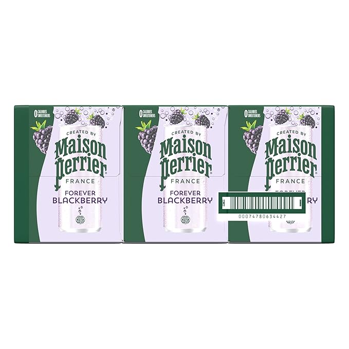 Maison Perrier Forever Blackberry Flavored Sparkling Water, 11.15 Fl Oz Cans, 8 Count, 3 Pack - Bloomnest