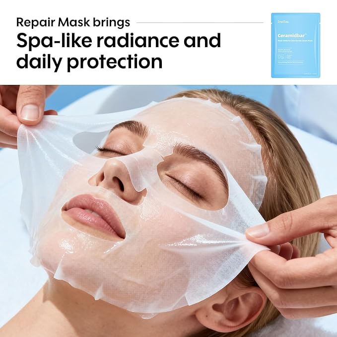 ZealSea Cicalix & Ceramidbar Face Masks Skincare, All-in-one Proven Derm Solution Facial Mask for Visibly Soft | Plump | Quenching | Anti-aging, Soothing & Refreshing, Strengthen & Restore, 4+4 Duo - Bloomnest