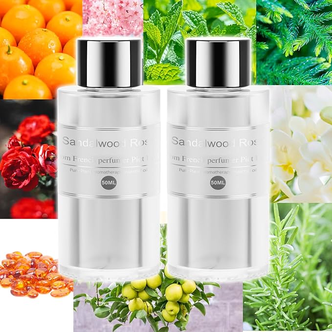 Amor Lyris 2 Packs Essential Oil Refill for Smart Car Air Freshener, 3.5OZ Car Diffuser Refill, Aromatherapy Perfume Refill Can be Used for 4-8 Months, Made with Natural Plant Extracts, Rose - Bloomnest