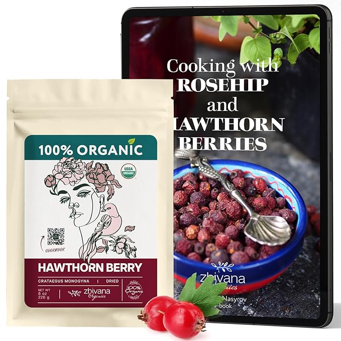 Zhivana Organics Organic Hawthorn Berry (8oz.) - Hawthorne Tea for Herbal Teas, Infusions, Tinctures, Culinary Recipes - Bloomnest
