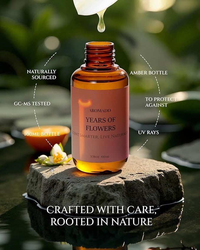 Aromadd Years of Flowers Diffuser Oil Inspired by Luxury Hotel Scent, Essential Oils for Waterless Diffuser, Freesia & Osmanthus, Long-Lasting & Natural Home Fragrance - 3.38 fl oz (100 mL) - Bloomnest