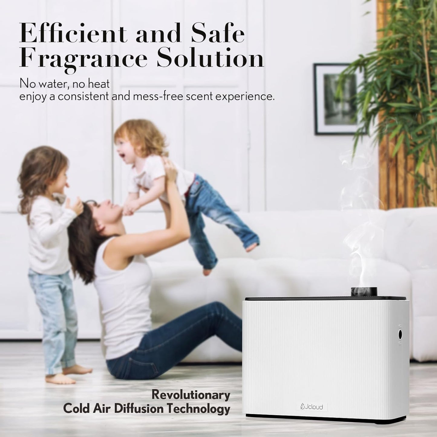 JCLOUD Smart Scent Air Machine 1000ML, Hotel Scent Diffuser Cover Up to 4500 Sq. Ft., Waterless Cold Air Diffuser for Home, Aromatherapy Diffuser for Essential Oils Large Room, White