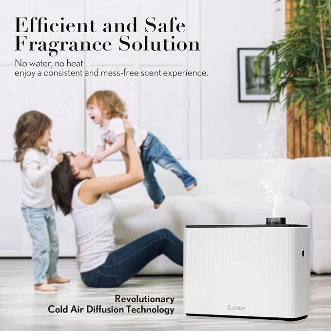 JCLOUD Smart Scent Air Machine 1000ML, Hotel Scent Diffuser Cover Up to 4500 Sq. Ft., Waterless Cold Air Diffuser for Home, Aromatherapy Diffuser for Essential Oils Large Room, White - Bloomnest