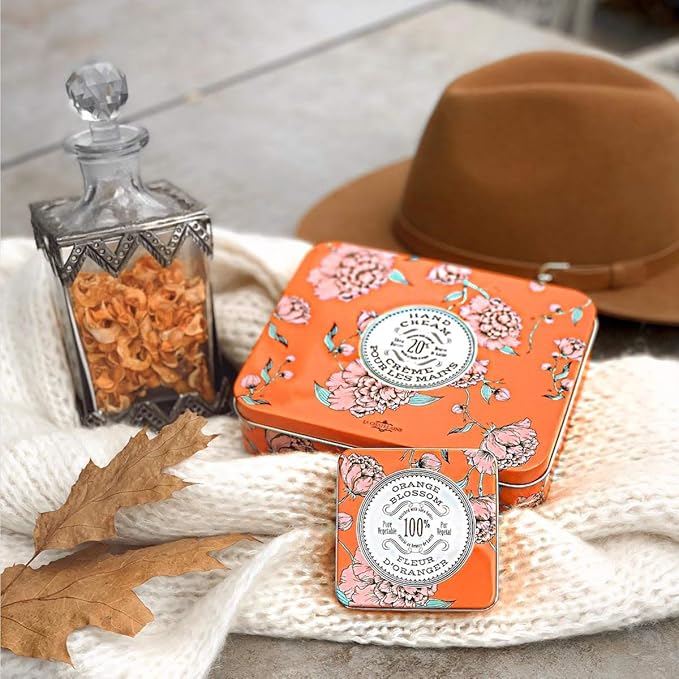 La Chatelaine Hand Cream Trio Tin, Gifts for Mom, Natural Hand Lotion Gift Set, Made in France 20% Organic Shea Butter (Gardenia, Cinnamon Orange, Passion Fruit or Orange, Oud Rose) 3 x 1 fl. oz - Bloomnest