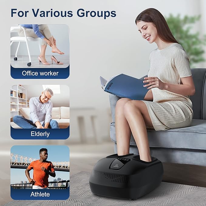 COMFIER Foot Massager with Heat,Rolling Compression Shiatu Feet Massage,Gifts for Men,Wen, Machine for Circulation,Neuropathy Pain,Plantar Fasciitis,Fits Foot Size up to 13” - Bloomnest